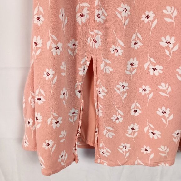 Dip Pink Floral Midi Skirt XL Side Zip Lined Elastic Waist Excellent - Picture 7 of 7